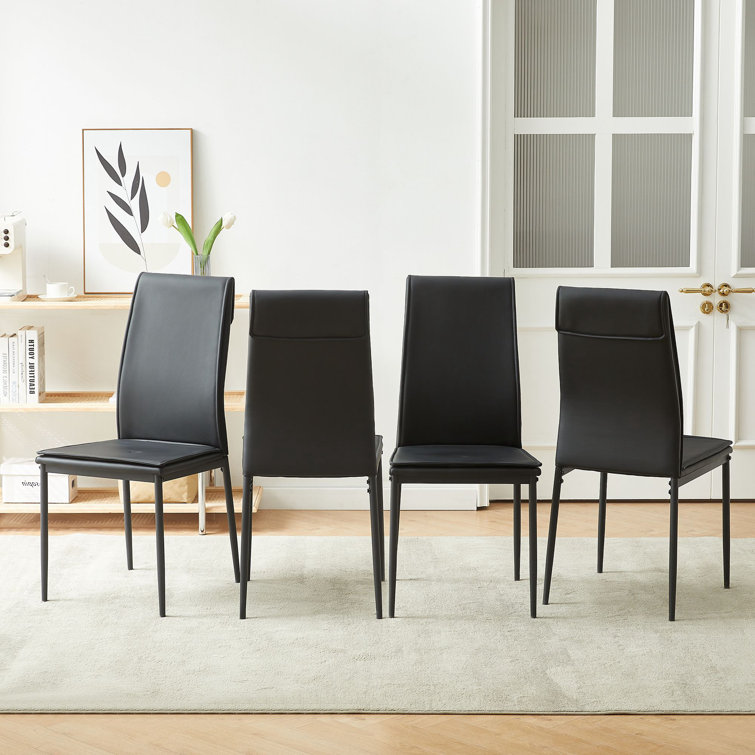 Dining chairs set of 4 leather hot sale